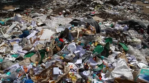 Garbage at landfill Stock Footage 43476685