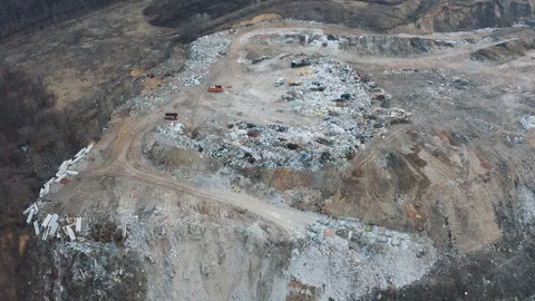Garbage in a landfill in the forest Stock Footage 104370532