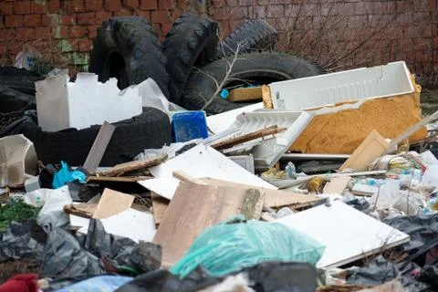 Garbage in landfill 写真素材