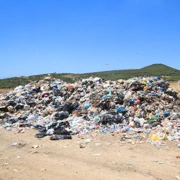 Garbage in landfill Foto stock
