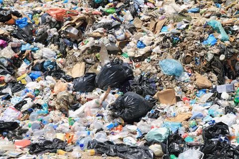 Garbage in landfill Stock Photos