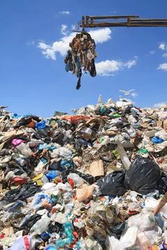 Garbage in landfill Stock Photos