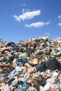 Garbage in landfill Foto stock