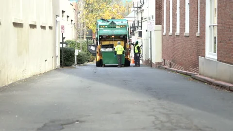 Garbage Man working Stock Footage 166836692
