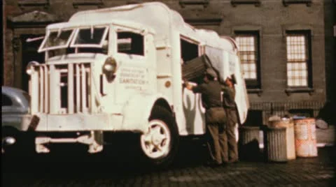 GARBAGE MEN TRUCK Workers Pick Up Trash Stock Video Pond5