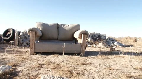 Garbage in the mojave desert Stock Footage 8569753