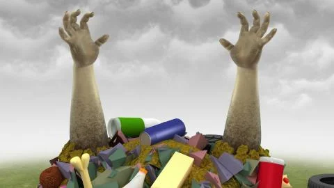 Garbage Monster, 3d illustration Stock Illustration