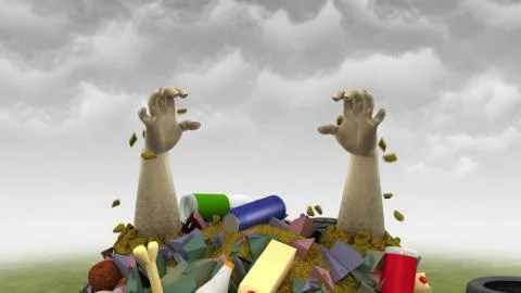 Garbage Monster, 3d illustration Stock-Illustration