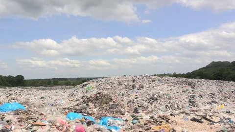 Garbage mountain Stock Footage 91066315