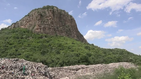 Garbage mountain Stock Footage 91066544