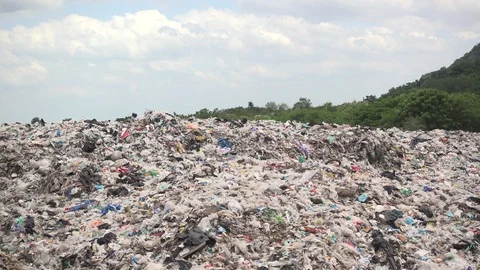 Garbage mountain zoom out Stock Footage 91071213