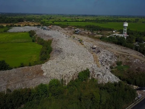 Garbage in Municipal landfill Stock Footage 74885121