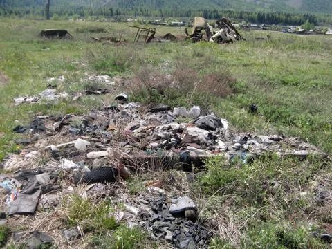Garbage in the nature Stock Photos