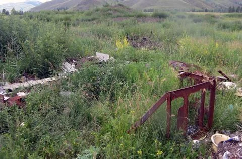 Garbage in the nature Stock Photos