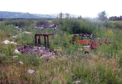 Garbage in the nature Stock Photos