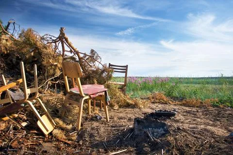 Garbage in the nature Stock Photos