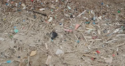 Garbage near the shore Stock Footage 133721787