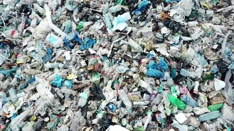 Garbage on the ocean beach. Empty used dirty plastic bottles. Stock Footage 137944567