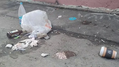 Garbage, packets, wind Stock Footage 88886889