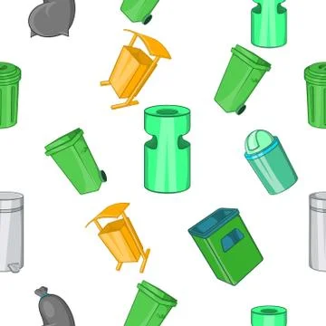 Garbage pattern, cartoon style Stock Illustration