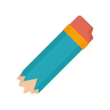 Garbage pencil icon flat isolated vector Stock Illustration