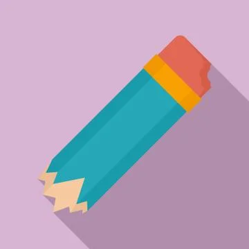 Garbage pencil icon, flat style Illustrazione stock