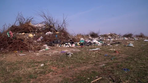 Garbage, a pile of garbage, careless nature Stock Footage 126660745