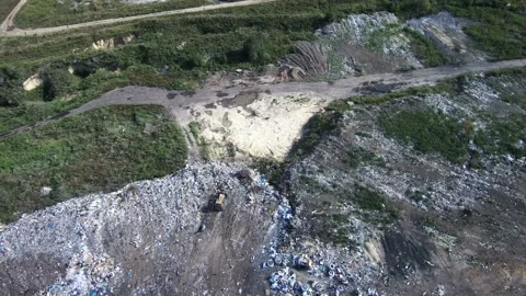 Garbage pile in trash dump or landfill. Pollution concept Stock Footage 116394157