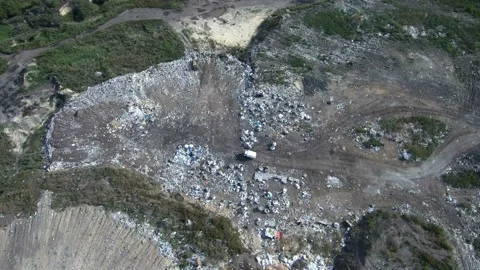Garbage pile in trash dump or landfill. Pollution concept Stock Footage 116396803