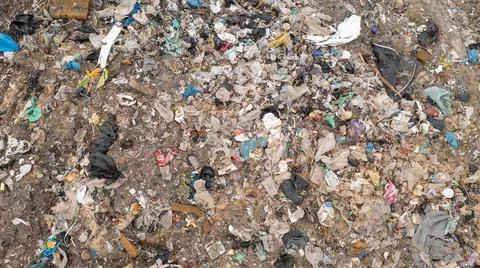 Garbage pile in trash dump or landfill. Pollution concept. Stock Photos