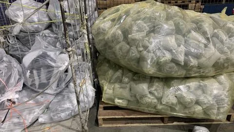 Garbage plastic packaging that will be thrown away Stock Photos