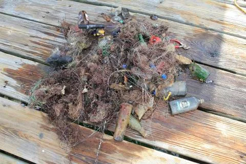 Garbage pulled from coral reefs Stock-Fotos