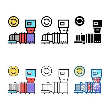 Garbage range recycling machine color icon vector Stock Illustration
