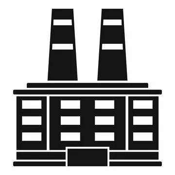 Garbage recycle factory icon, simple style イラスト素材