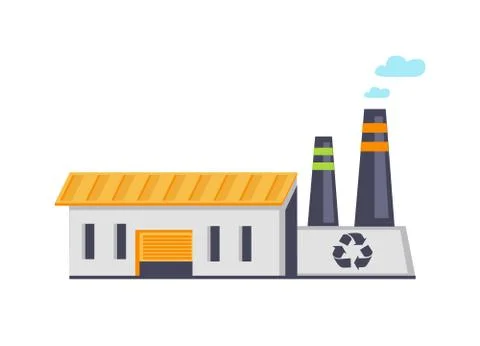 Garbage Recycling Facility Vector Illustration Illustrazione stock