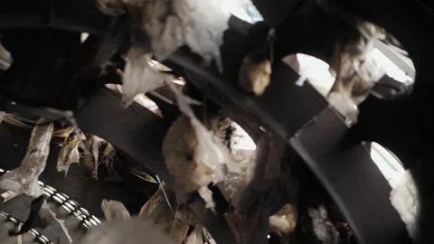 Garbage Recycling Factory line, Plastic cubes for recycle Plant, Bales of Stock Footage 280280155