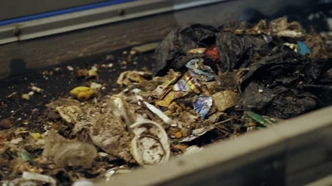 Garbage Recycling Factory, Plastic cubes for recycle Plant, Bales of pressed Stock Footage 239662622