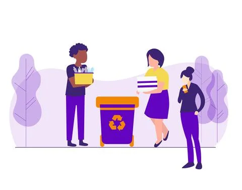 Garbage Recycling Flat Design Stock Illustration