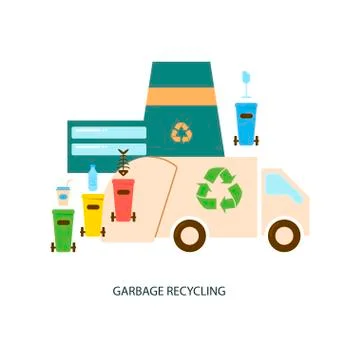 Garbage recycling flyer Stock Illustration