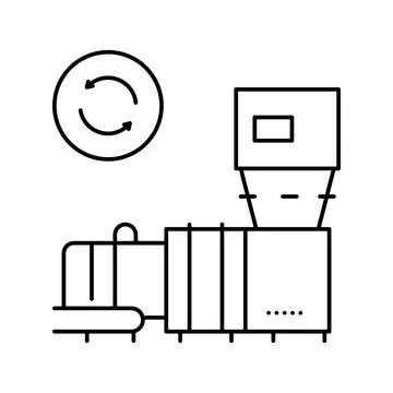 Garbage recycling machine line icon vector illustration Stock Illustration