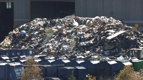 Garbage recycling plant Stock Footage 95107435