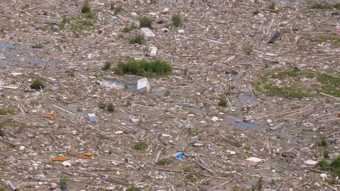 Garbage in a Reservoir (2) Stock Footage 95698177