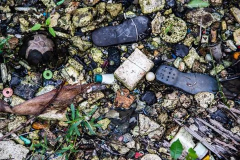 Garbage in the river is destroy the environment. World Environment Day Фото