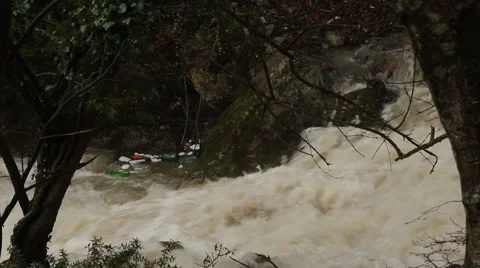 Garbage in the river Vídeo Stock 46499804