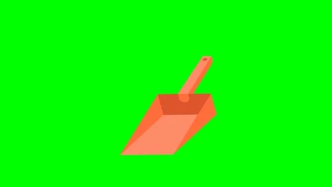 Garbage scoop. Cleaning dustpan. Red scoop with a short handle. View sideways. Stock Footage 291950516