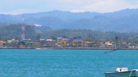 Garbage Sea Barge Passing By crossing from right to left Stock Footage 7909842