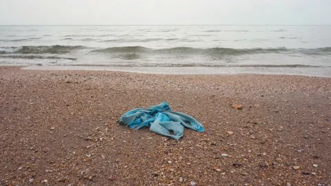 Garbage by the sea or ocean Stock Footage 189437724