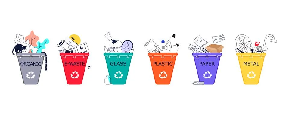 Garbage separation collection Stock Illustration