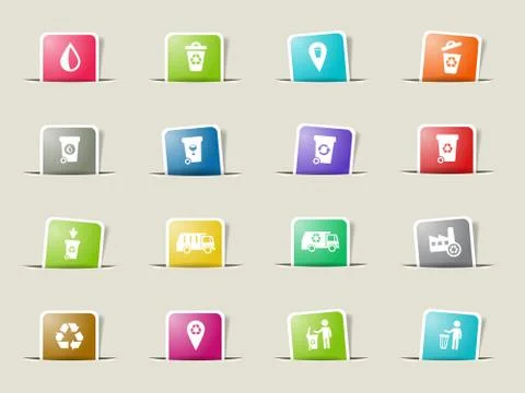 Garbage simply icons Stock Illustration