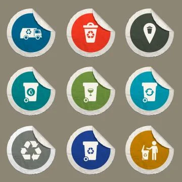 Garbage simply icons Stock Illustration